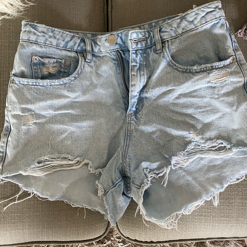 Garage Frayed Blue Jean Shorts